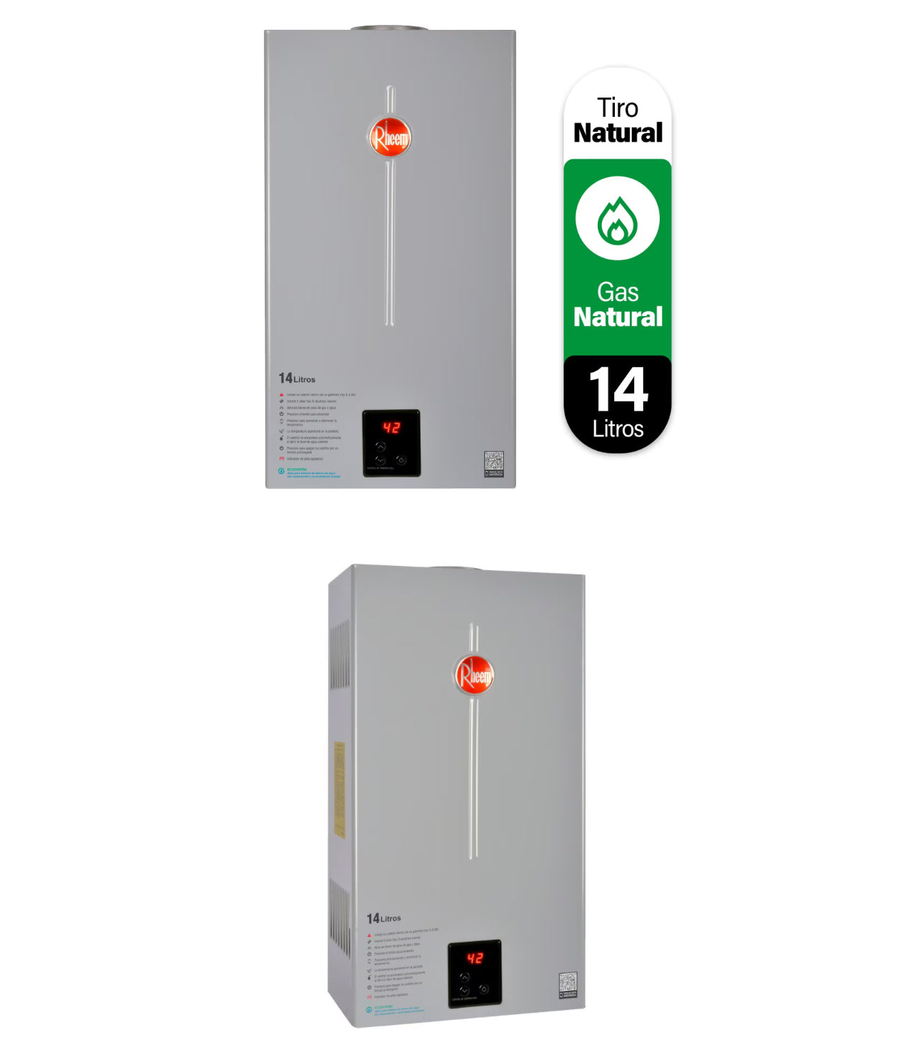Calefont Rheem 14 litros tiro natural (con Instalación incluida) Gas Natural