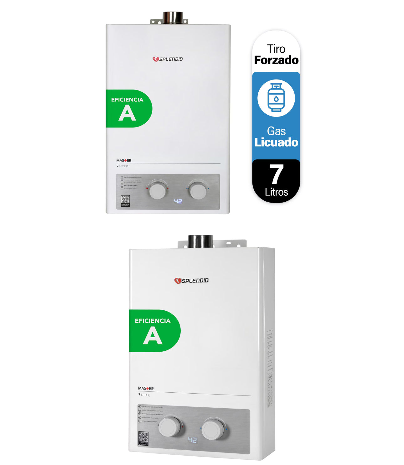 Calefont Splendid Master 7 litros tiro forzado (con Instalación incluida)Gas licuado