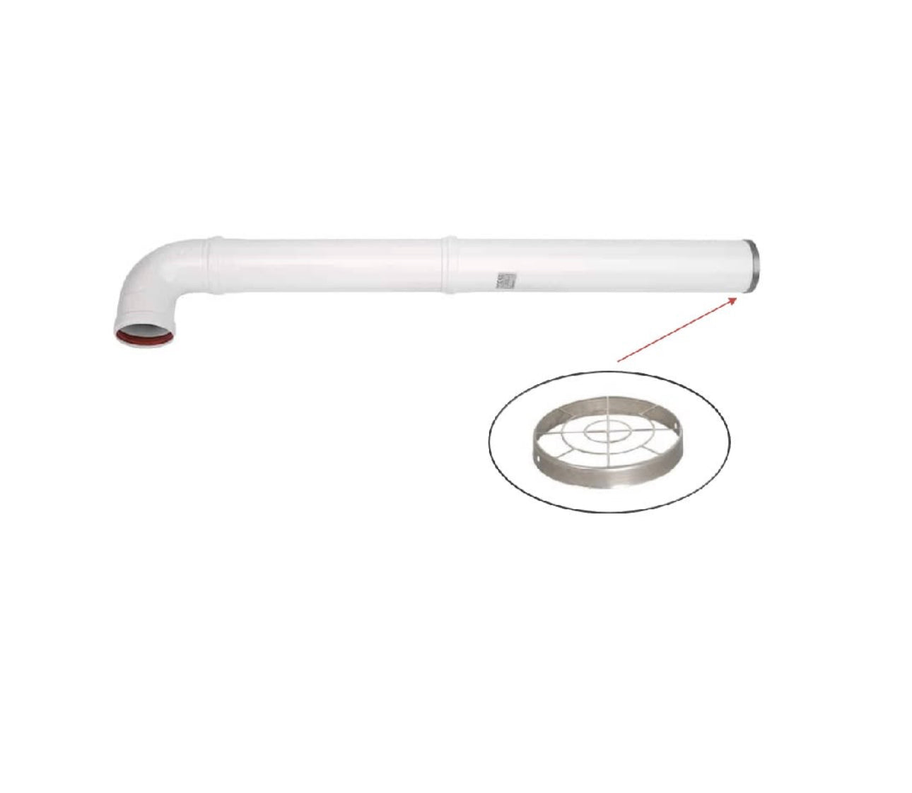 Kit tubo evacuación de gases para Calefont tiro forzado 80 mm