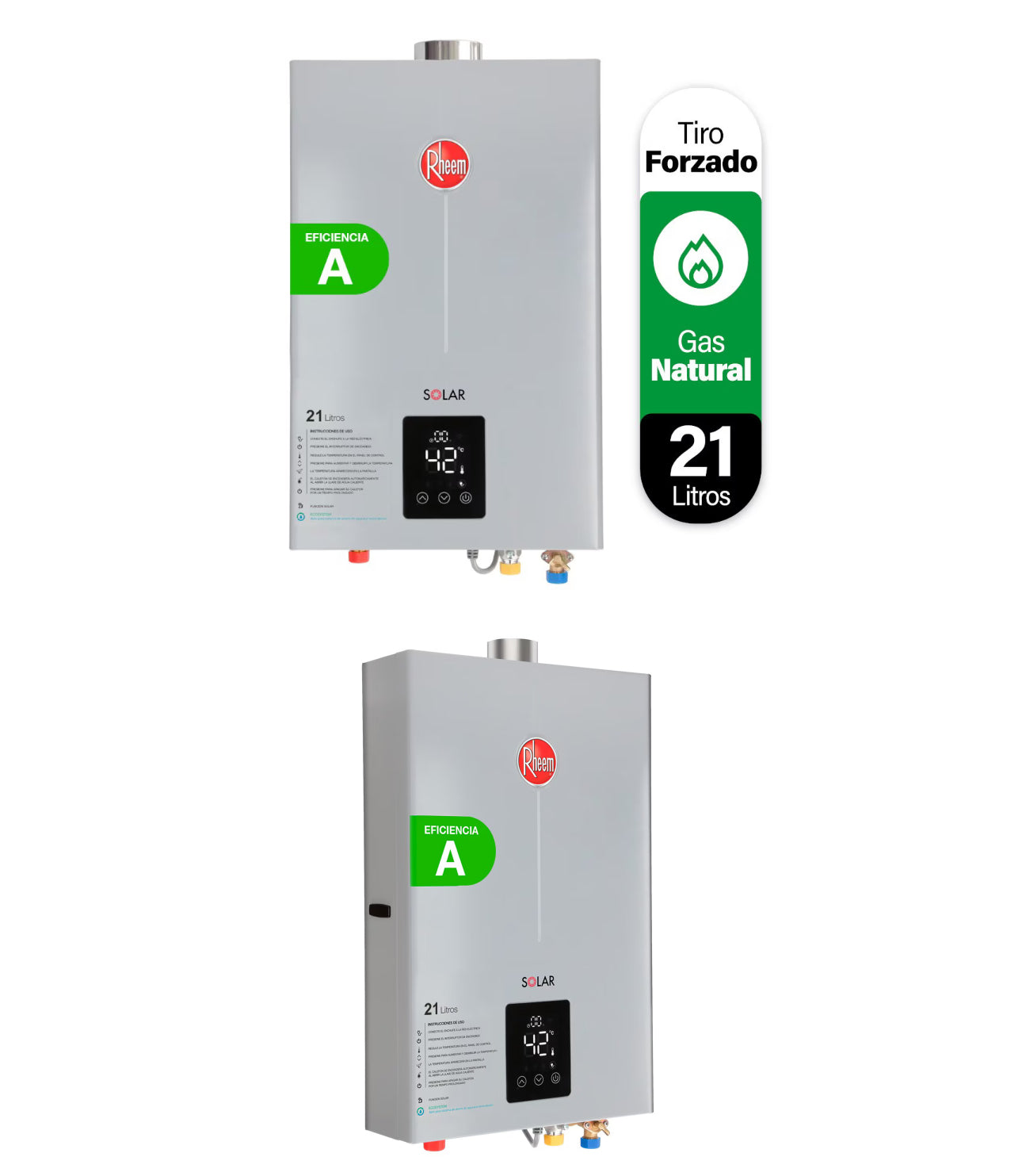 Calefont Rheem 21 litros Tiro Forzado (con Instalación incluida) Gas Natural