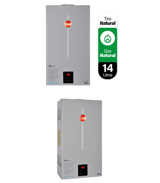 Calefont Rheem 14 litros tiro natural (con Instalación incluida) Gas Natural