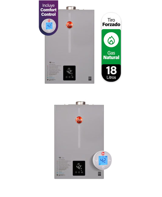 Calefont Rheem 18 litros Tiro Forzado (con Instalación incluida)Gas Natural