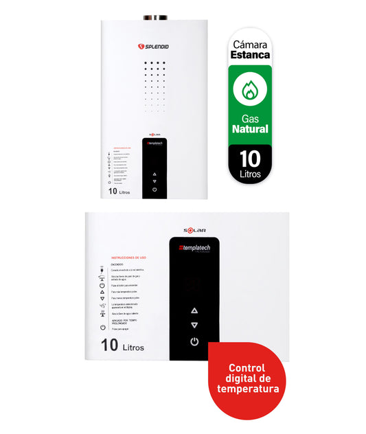 Calefont Splendid Templatech 10 litros tiro forzado (con Instalación incluida)Cámara Estanca Gas Natural