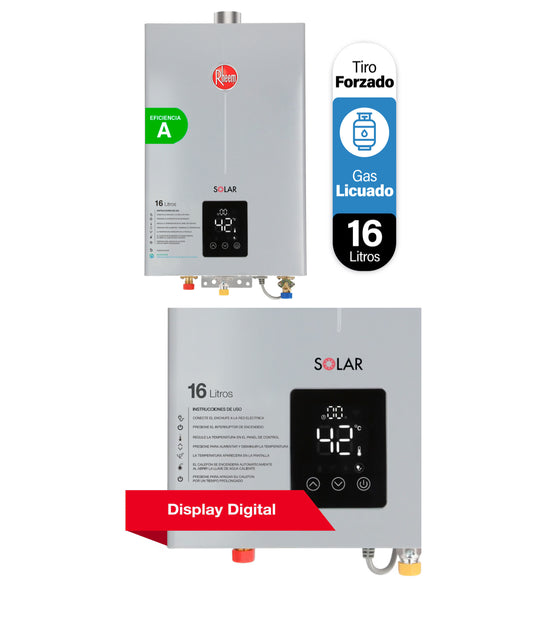 Calefont Rheem 16 litros Tiro Forzado (con Instalación incluida)Gas Licuado