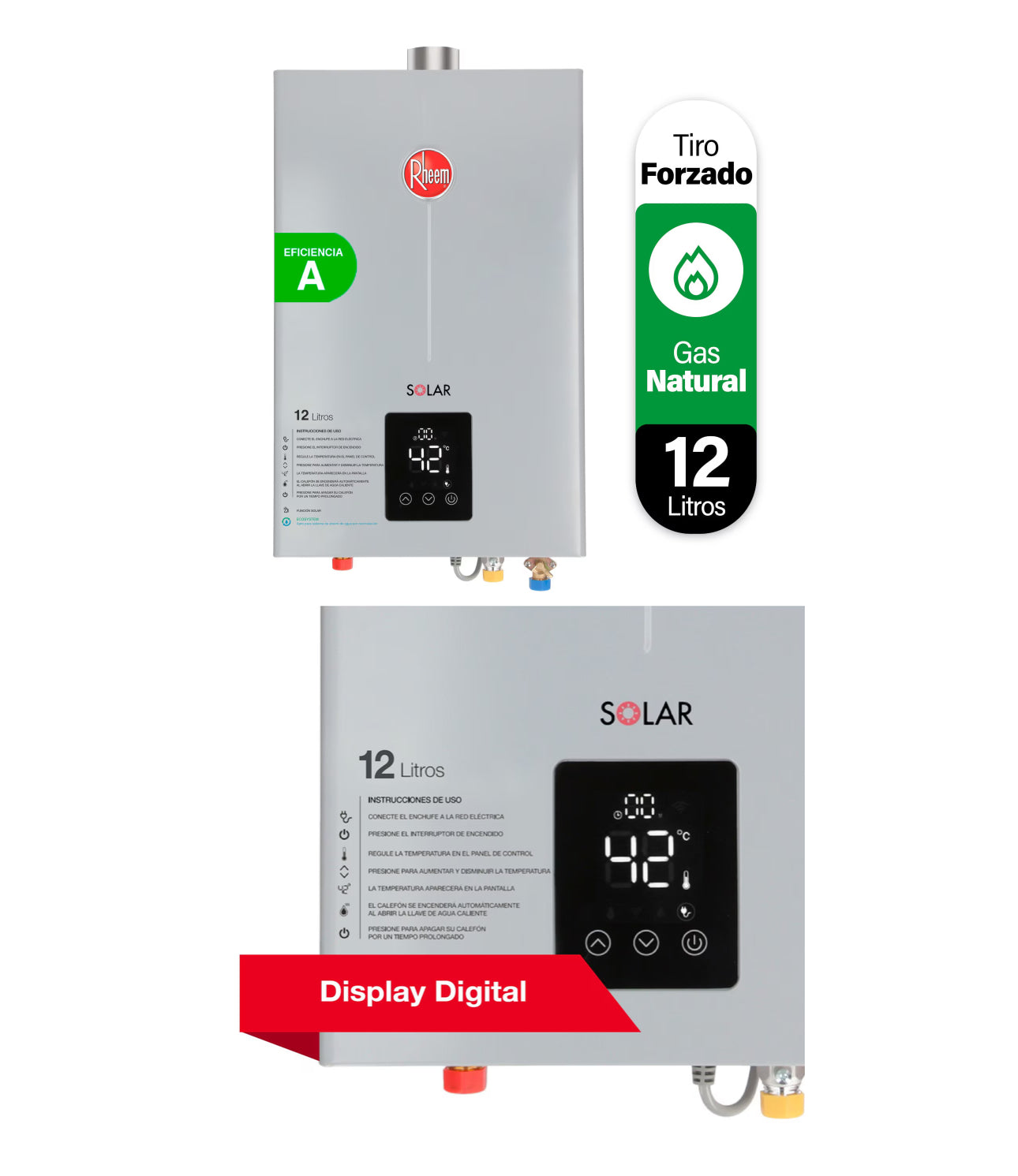 Calefont Rheem 12 litros Tiro Forzado (con Instalación incluida)Gas Natural