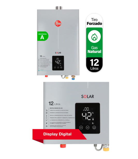 Calefont Rheem 12 litros Tiro Forzado (con Instalación incluida)Gas Natural