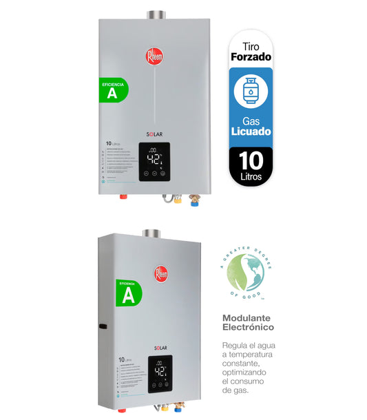 Calefont Rheem 10 litros Tiro Forzado (con Instalación incluida)Gas Licuado
