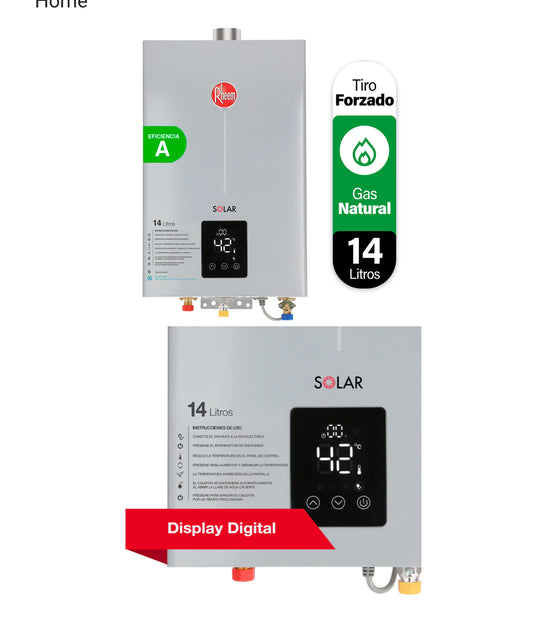 Calefont Rheem 14 litros Tiro Forzado (con Instalación incluida)Gas Natural