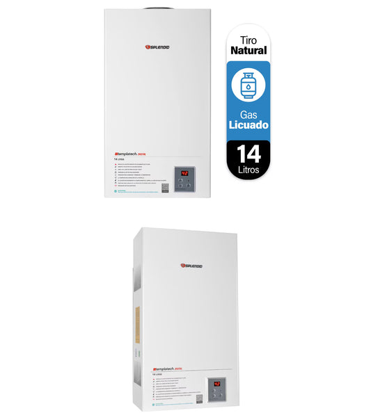 Calefont Splendid Templatech 14 litros tiro natural (con Instalación incluida)Gas Licuado