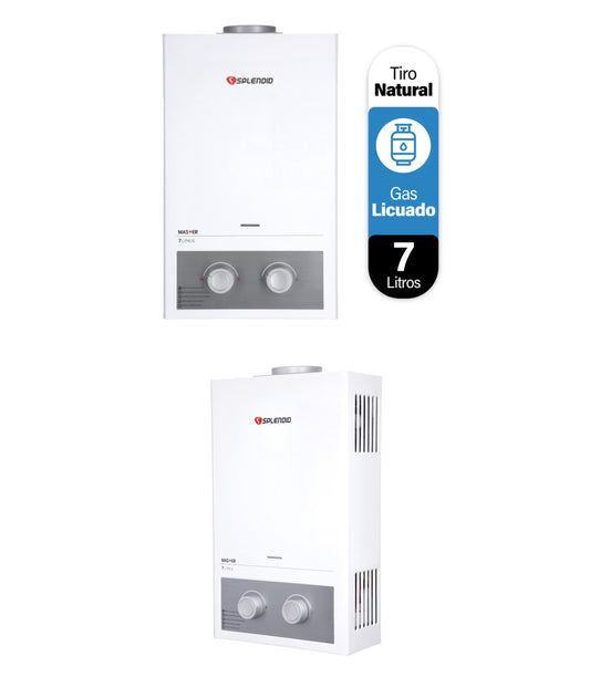 Calefont Splendid Master 7 litros Tiro Natural (con Instalación incluida ) Gas Licuado